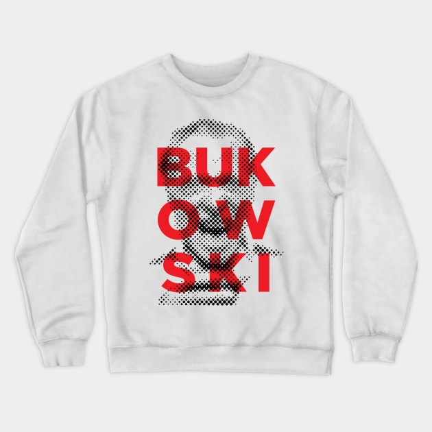 Charles Bukowski portrait Crewneck Sweatshirt by lkn